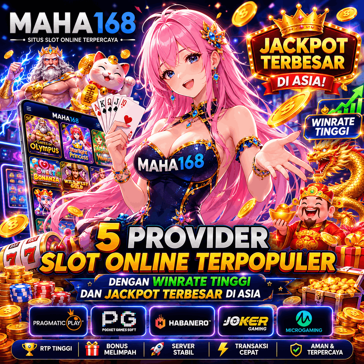 5 Provider Slot Online Terpopuler dengan Winrate Tinggi dan Jackpot Terbesar di Asia